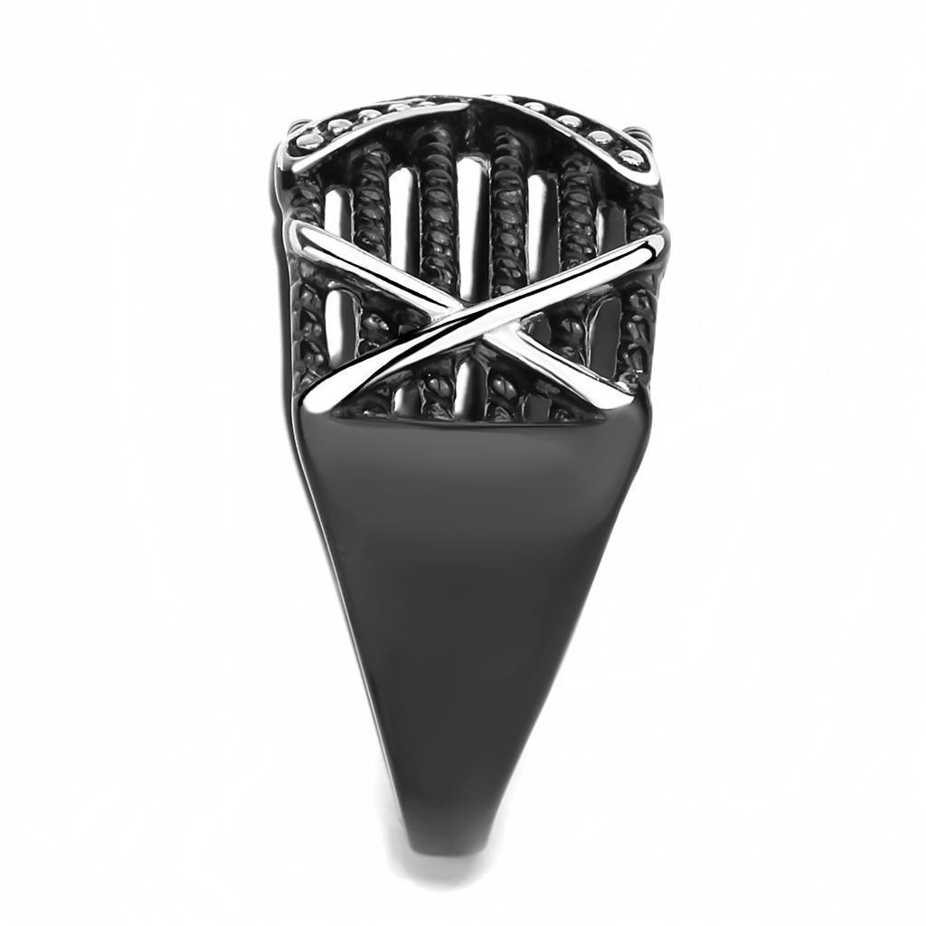 Anillo Color Negro Para Hombres de Acero Inoxidable Soga y Equis - Jewelry Store by Erik Rayo
