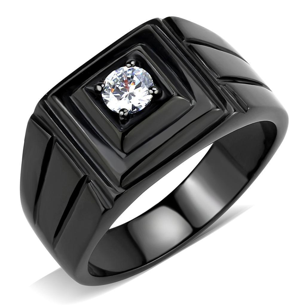 Anillo Color Negro Para Hombres de Acero Inoxidable Solitario Sencillo - Jewelry Store by Erik Rayo