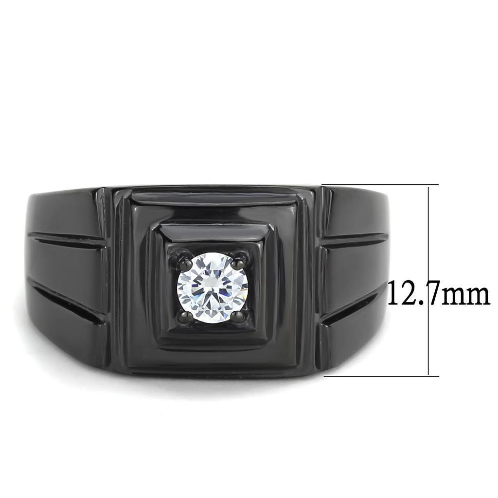 Anillo Color Negro Para Hombres de Acero Inoxidable Solitario Sencillo - Jewelry Store by Erik Rayo