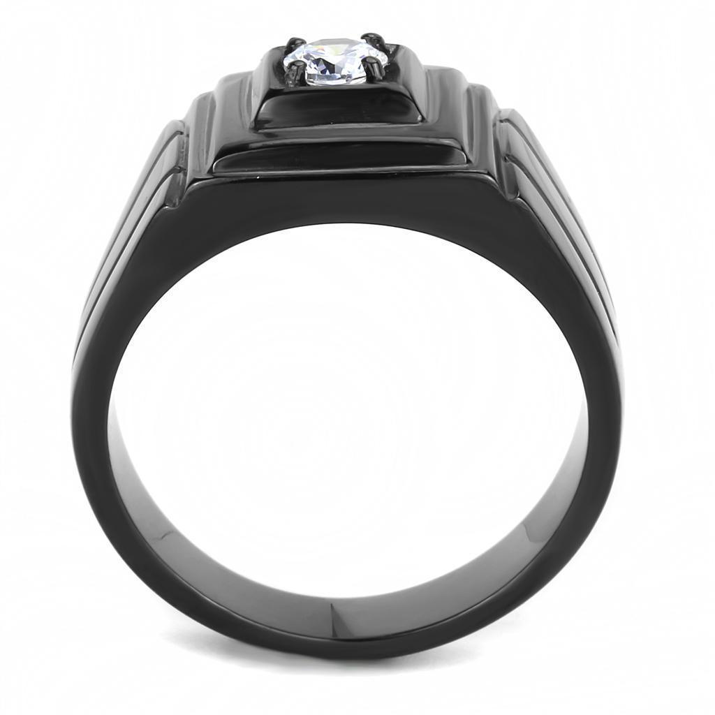 Anillo Color Negro Para Hombres de Acero Inoxidable Solitario Sencillo - Jewelry Store by Erik Rayo