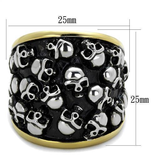Anillo Color Oro Para Hombres de Acero Inoxidable Calaveras - Jewelry Store by Erik Rayo