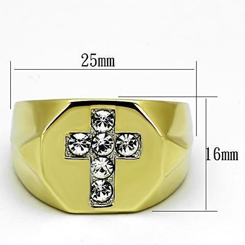 Anillo Color Oro Para Hombres de Acero Inoxidable con Cruz Italia - Jewelry Store by Erik Rayo