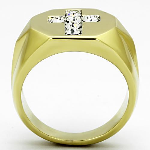 Anillo Color Oro Para Hombres de Acero Inoxidable con Cruz Italia - Jewelry Store by Erik Rayo