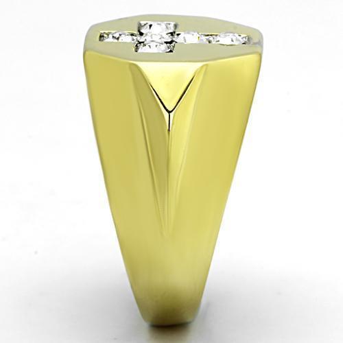 Anillo Color Oro Para Hombres de Acero Inoxidable con Cruz Italia - Jewelry Store by Erik Rayo