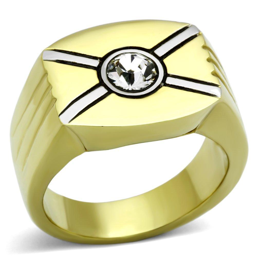 Anillo Color Oro Para Hombres de Acero Inoxidable con X - Jewelry Store by Erik Rayo