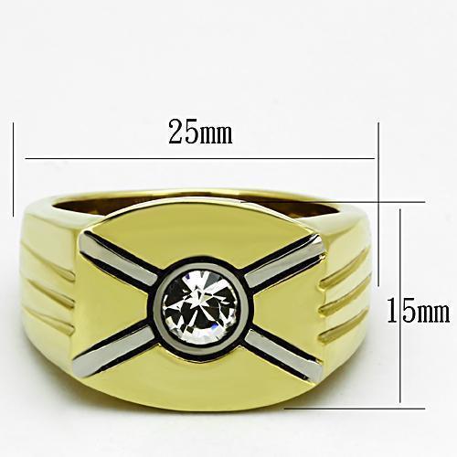 Anillo Color Oro Para Hombres de Acero Inoxidable con X - Jewelry Store by Erik Rayo
