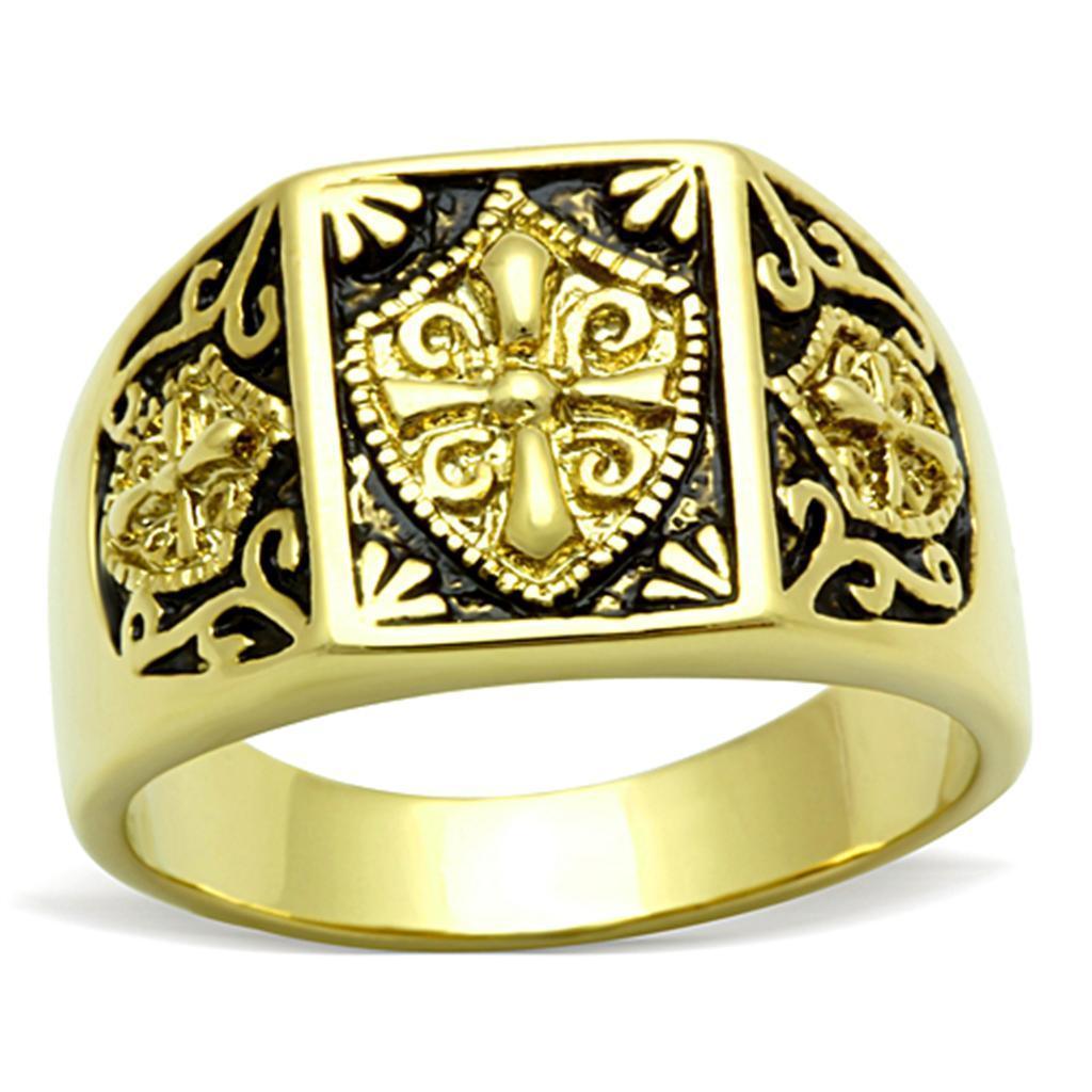 Anillo Color Oro Para Hombres de Acero Inoxidable Cruz Antigua - Jewelry Store by Erik Rayo