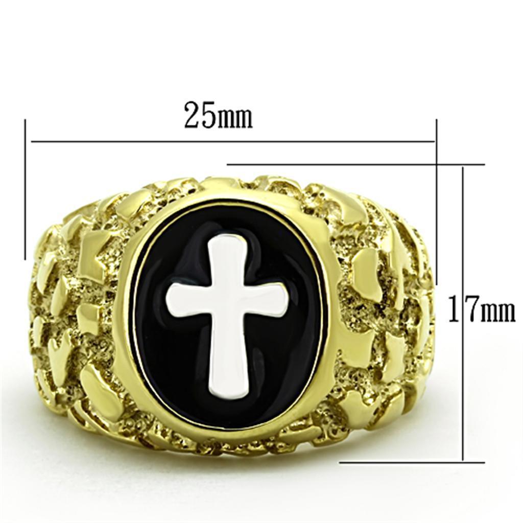 Anillo Color Oro Para Hombres de Acero Inoxidable Cruz de Mafia - Jewelry Store by Erik Rayo