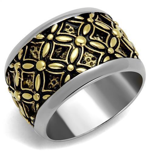 Anillo Color Oro Para Hombres de Acero Inoxidable Cruzes con Negro - Jewelry Store by Erik Rayo