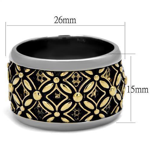 Anillo Color Oro Para Hombres de Acero Inoxidable Cruzes con Negro - Jewelry Store by Erik Rayo