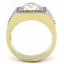 Load image into Gallery viewer, Anillo Color Oro Para Hombres y Ninos de Acero Inoxidable Diamantes Azules - Jewelry Store by Erik Rayo
