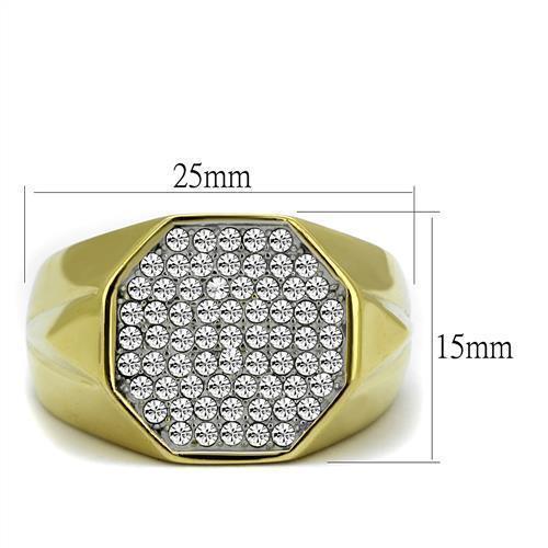 Anillo Color Oro Para Hombres de Acero Inoxidable Diamantes Octagono - Jewelry Store by Erik Rayo