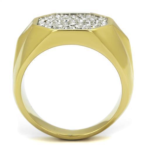 Anillo Color Oro Para Hombres de Acero Inoxidable Diamantes Octagono - Jewelry Store by Erik Rayo