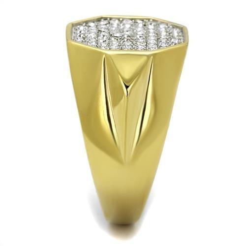 Anillo Color Oro Para Hombres de Acero Inoxidable Diamantes Octagono - Jewelry Store by Erik Rayo