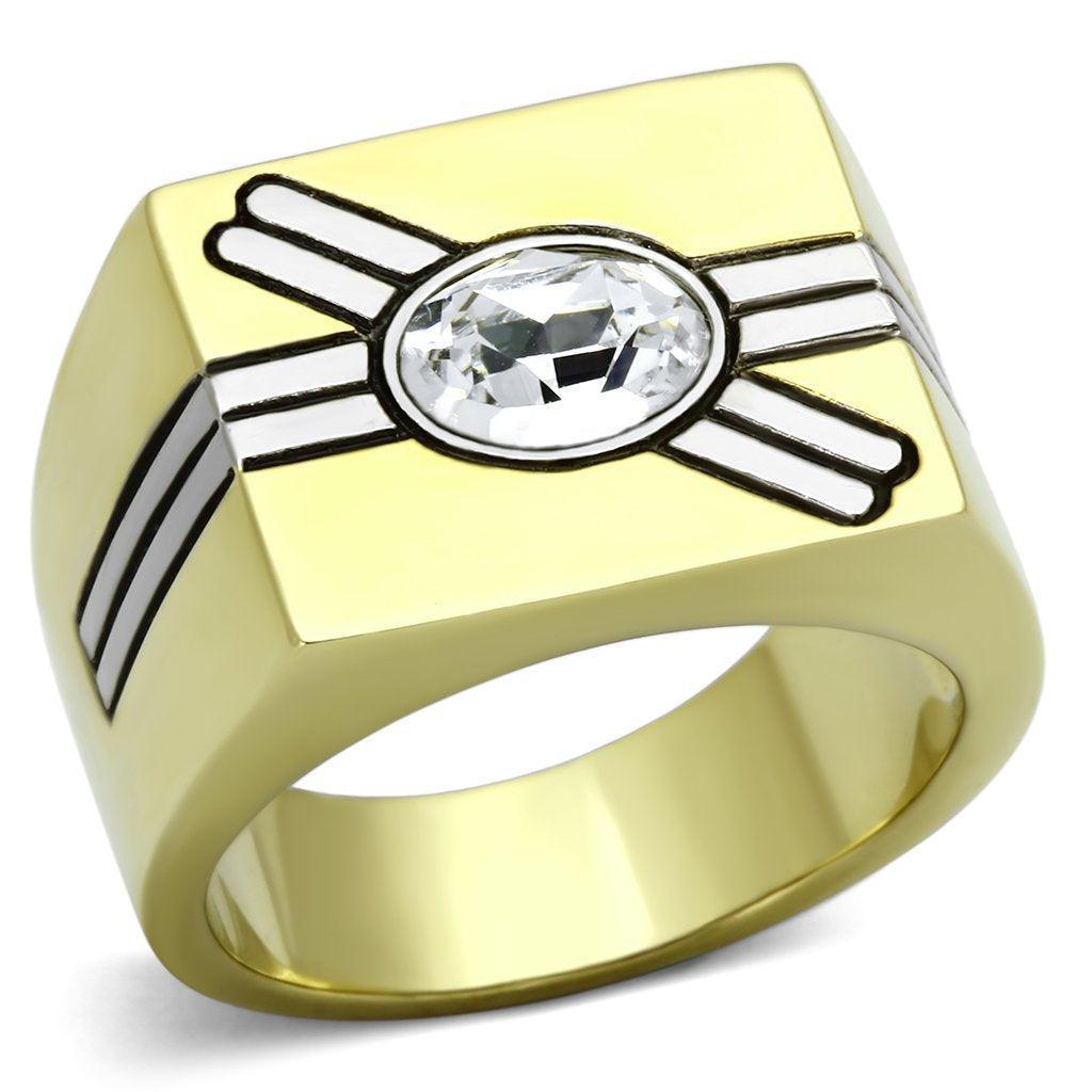 Anillo Color Oro Para Hombres de Acero Inoxidable Doble X - Jewelry Store by Erik Rayo
