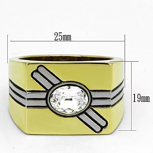 Anillo Color Oro Para Hombres de Acero Inoxidable Doble X - Jewelry Store by Erik Rayo