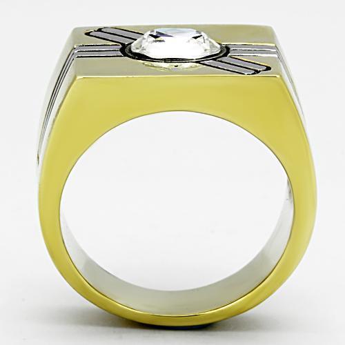 Anillo Color Oro Para Hombres de Acero Inoxidable Doble X - Jewelry Store by Erik Rayo