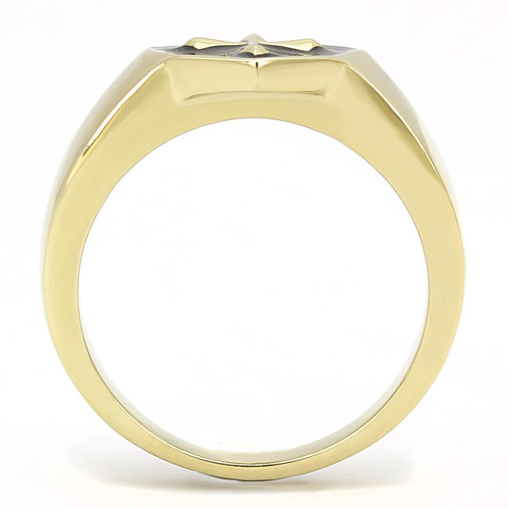 Anillo Color Oro Para Hombres de Acero Inoxidable Escudo de Cruz - Jewelry Store by Erik Rayo