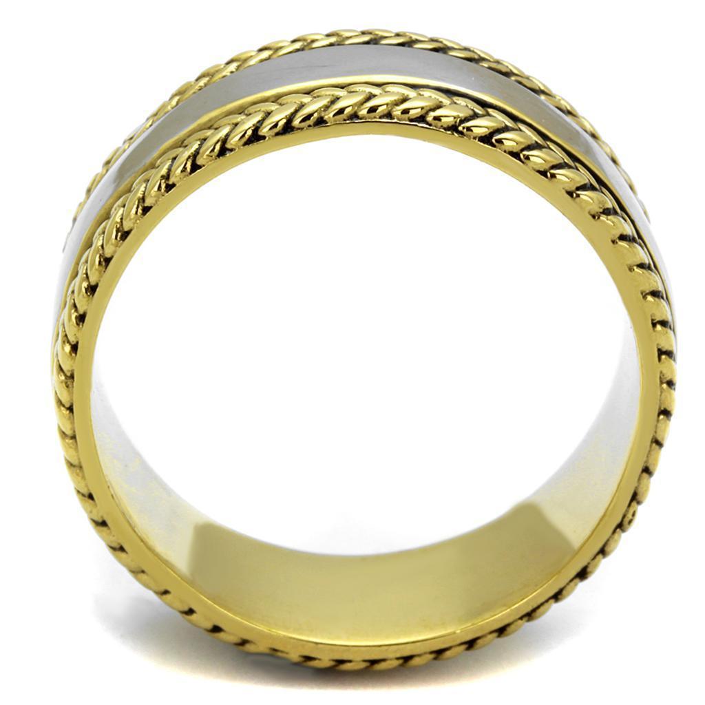 Anillo Color Oro Para Hombres de Acero Inoxidable Estilo Cuerda Torzal - Jewelry Store by Erik Rayo