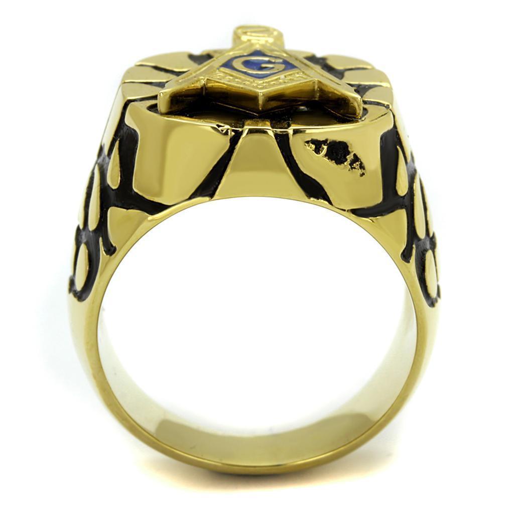 Anillo Color Oro Para Hombres de Acero Inoxidable Estilo Masonico Pepita - Jewelry Store by Erik Rayo