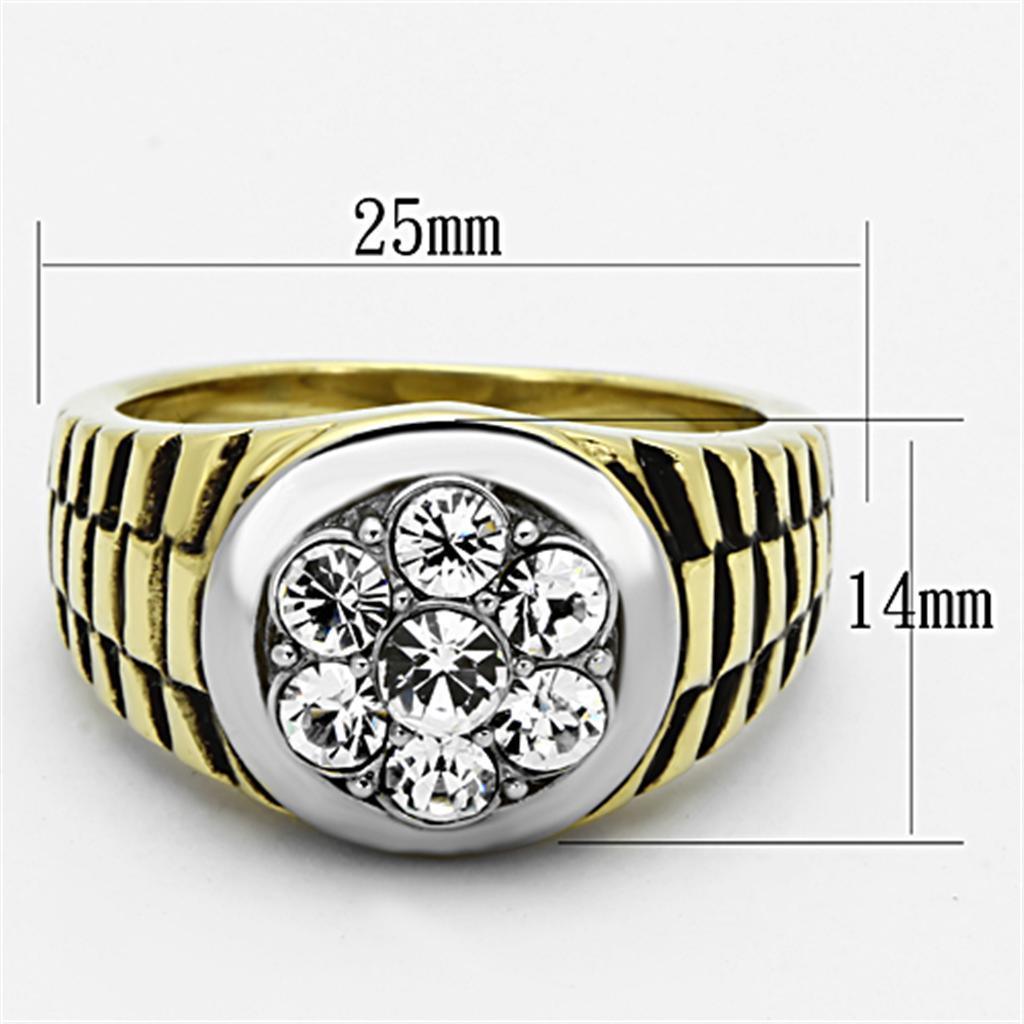 Anillo Color Oro Para Hombres de Acero Inoxidable Flor de Diamantes - Jewelry Store by Erik Rayo