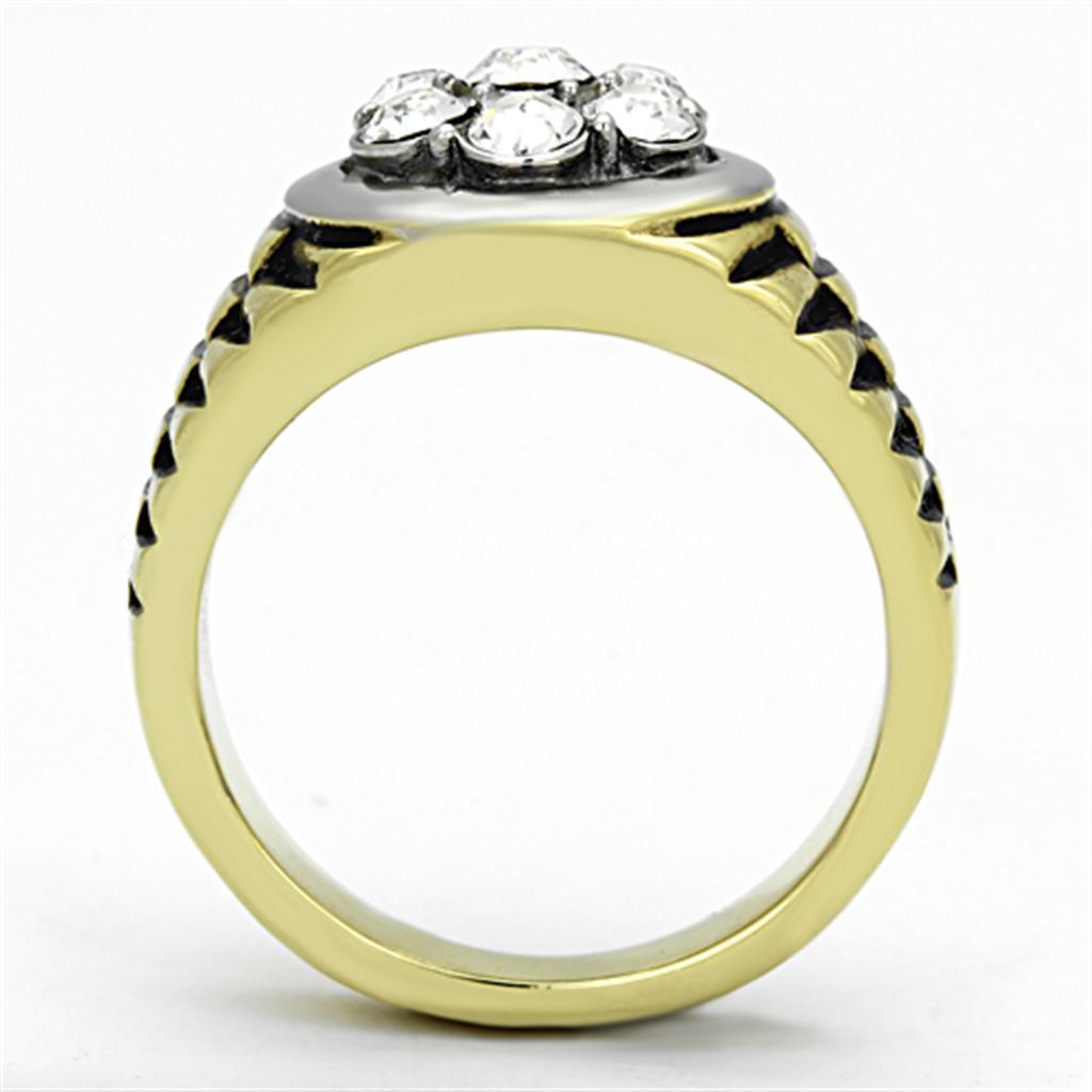 Anillo Color Oro Para Hombres de Acero Inoxidable Flor de Diamantes - Jewelry Store by Erik Rayo