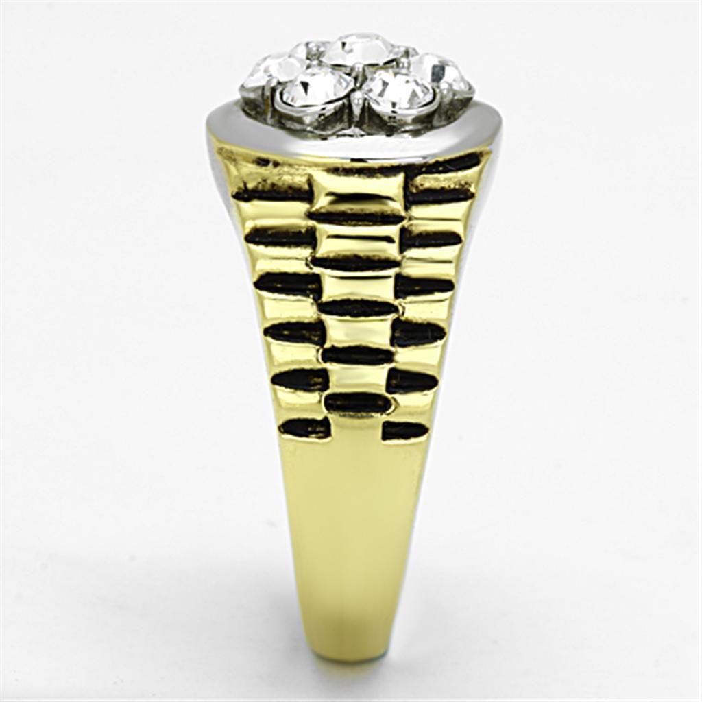 Anillo Color Oro Para Hombres de Acero Inoxidable Flor de Diamantes - Jewelry Store by Erik Rayo