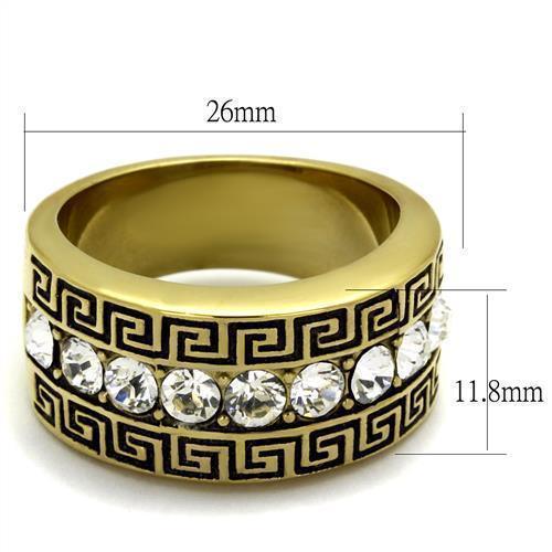 Anillo Color Oro Para Hombres de Acero Inoxidable Italiano con Diamantes - Jewelry Store by Erik Rayo