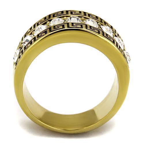 Anillo Color Oro Para Hombres de Acero Inoxidable Italiano con Diamantes - Jewelry Store by Erik Rayo