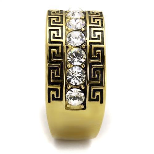 Anillo Color Oro Para Hombres de Acero Inoxidable Italiano con Diamantes - Jewelry Store by Erik Rayo