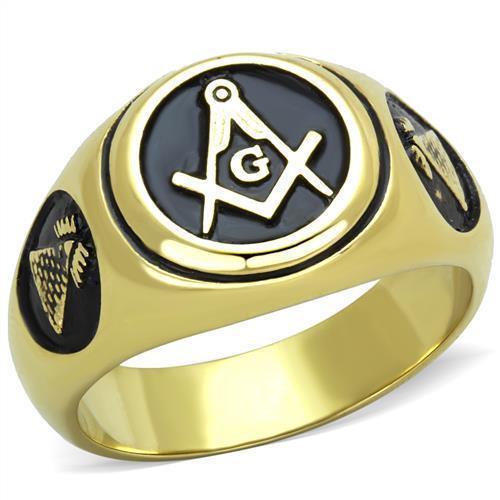 Anillo Color Oro Para Hombres de Acero Inoxidable Masoico Piramide - Jewelry Store by Erik Rayo