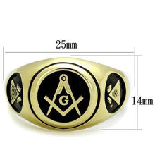 Load image into Gallery viewer, Anillo Color Oro Para Hombres y Ninos de Acero Inoxidable Masoico Piramide - Jewelry Store by Erik Rayo
