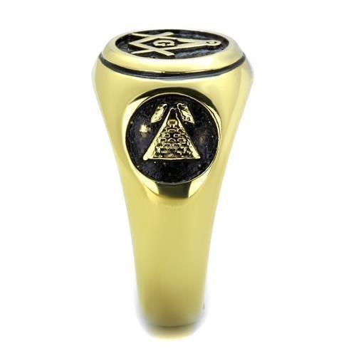 Anillo Color Oro Para Hombres de Acero Inoxidable Masoico Piramide - Jewelry Store by Erik Rayo