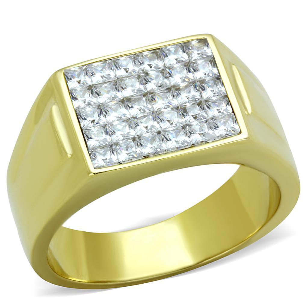 Anillo Color Oro Para Hombres de Acero Inoxidable Pared de Diamante - Jewelry Store by Erik Rayo