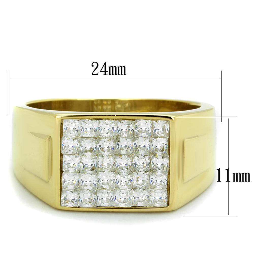 Anillo Color Oro Para Hombres de Acero Inoxidable Pared de Diamante - Jewelry Store by Erik Rayo
