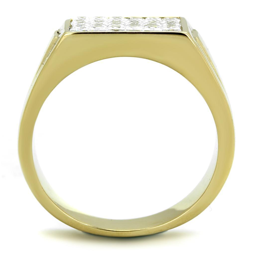 Anillo Color Oro Para Hombres de Acero Inoxidable Pared de Diamante - Jewelry Store by Erik Rayo