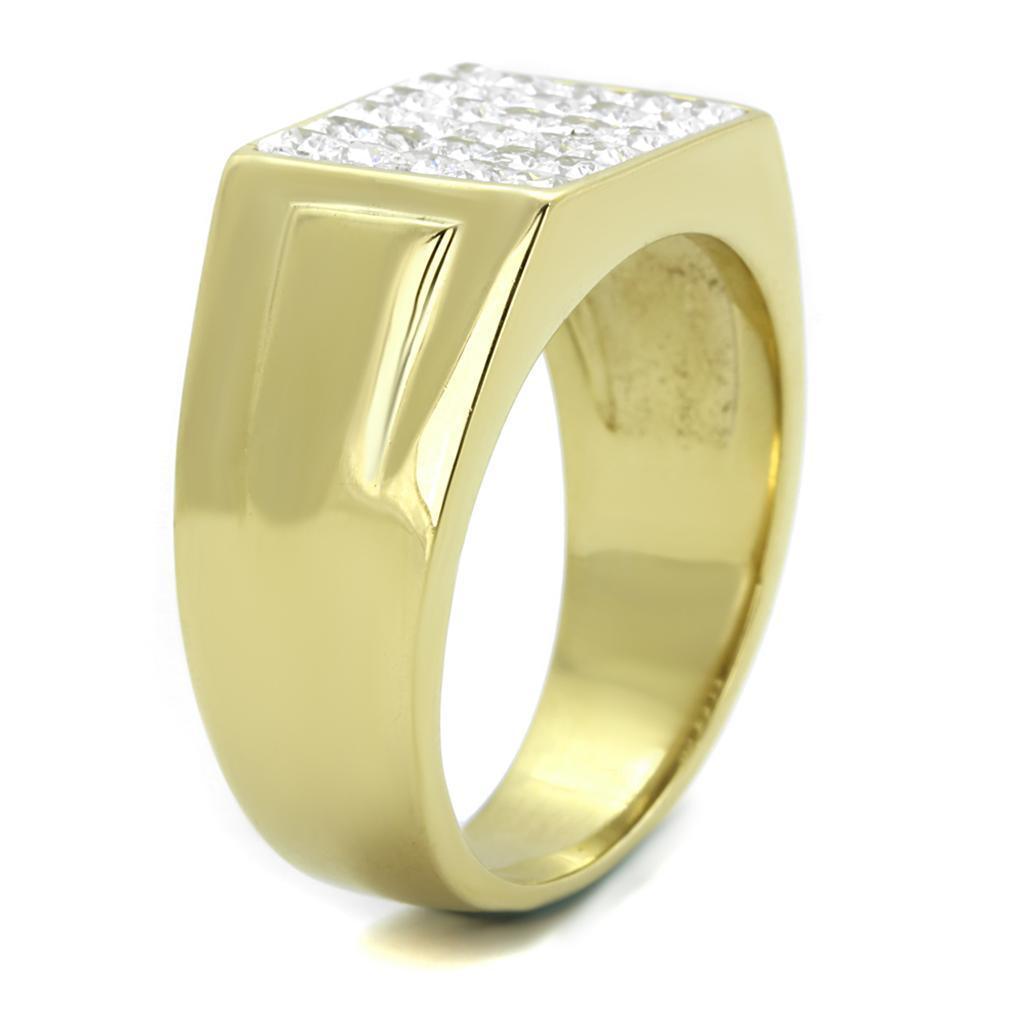 Anillo Color Oro Para Hombres de Acero Inoxidable Pared de Diamante - Jewelry Store by Erik Rayo