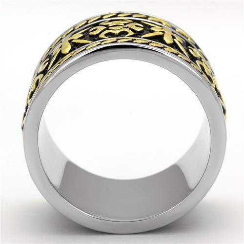 Anillo Color Oro Para Hombres de Acero Inoxidable Patrones de Cruz - Jewelry Store by Erik Rayo