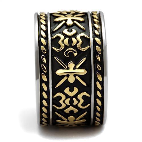 Anillo Color Oro Para Hombres de Acero Inoxidable Patrones de Cruz - Jewelry Store by Erik Rayo