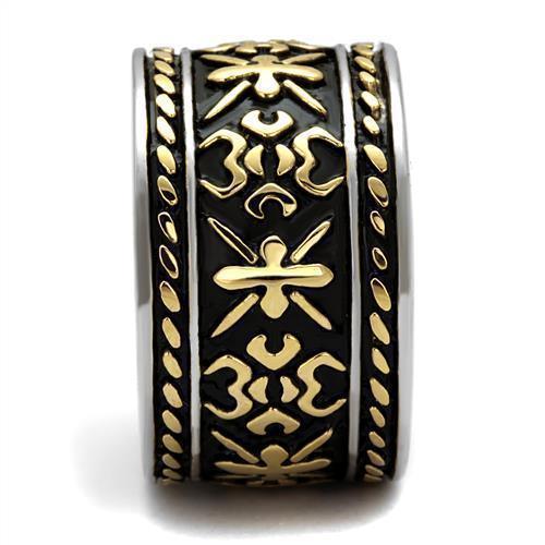 Anillo Color Oro Para Hombres de Acero Inoxidable Patrones de Cruz - Jewelry Store by Erik Rayo