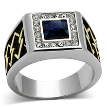 Load image into Gallery viewer, Anillo Color Oro Para Hombres y Ninos de Acero Inoxidable Piedra Azul Italiano - Jewelry Store by Erik Rayo
