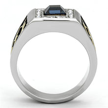 Load image into Gallery viewer, Anillo Color Oro Para Hombres y Ninos de Acero Inoxidable Piedra Azul Italiano - Jewelry Store by Erik Rayo
