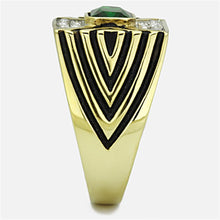 Load image into Gallery viewer, Anillo Color Oro Para Hombres y Ninos de Acero Inoxidable Piedra Verde Esmeralda - Jewelry Store by Erik Rayo
