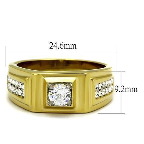 Anillo Color Oro Para Hombres de Acero Inoxidable Puro Italiano - Jewelry Store by Erik Rayo
