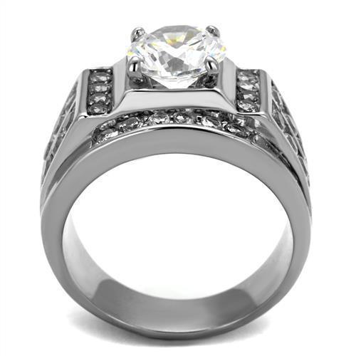 Anillo Color Plata Para Hombres de Acero Inoxidable El Rey de Diamantes - Jewelry Store by Erik Rayo