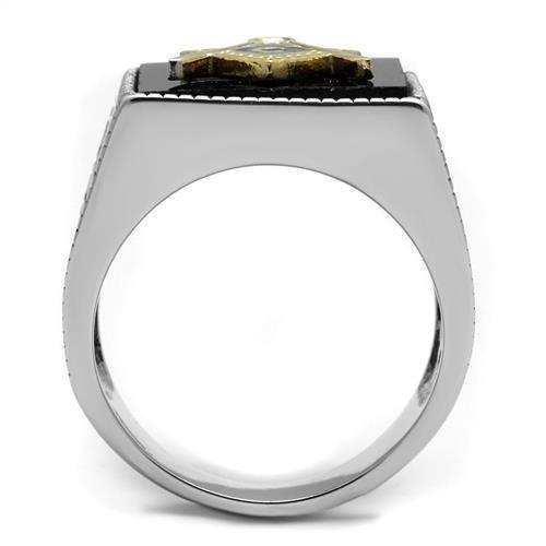 Anillo Color Plata Para Hombres de Acero Inoxidable Agate en Onyx Masonico - Jewelry Store by Erik Rayo