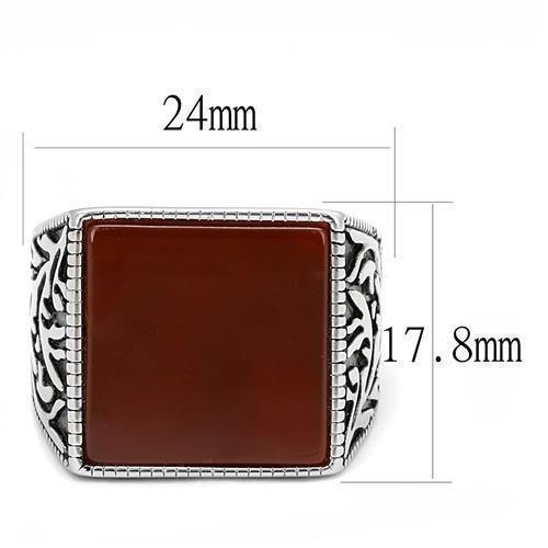 Anillo Color Plata Para Hombres de Acero Inoxidable Agate en Siam Ginda - Jewelry Store by Erik Rayo