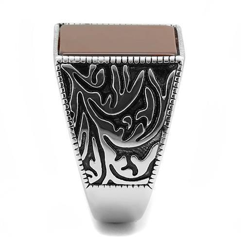 Anillo Color Plata Para Hombres de Acero Inoxidable Agate en Siam Ginda - Jewelry Store by Erik Rayo