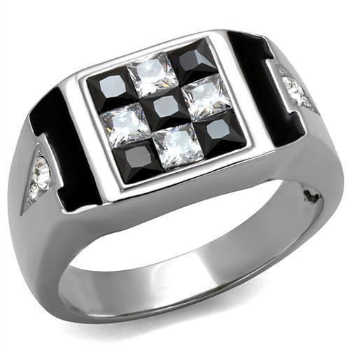 Anillo Color Plata Para Hombres de Acero Inoxidable Ajedrez - Jewelry Store by Erik Rayo