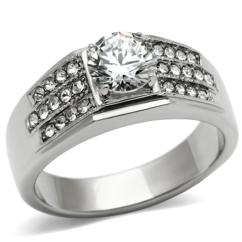 Anillo Color Plata Para Hombres de Acero Inoxidable Aversa - Jewelry Store by Erik Rayo